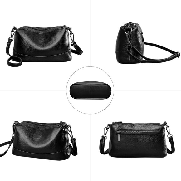 Medium Genuine Leather Handbag, Adjustable Crossbody Purse for Daily Essentials - Picture 3 of 8